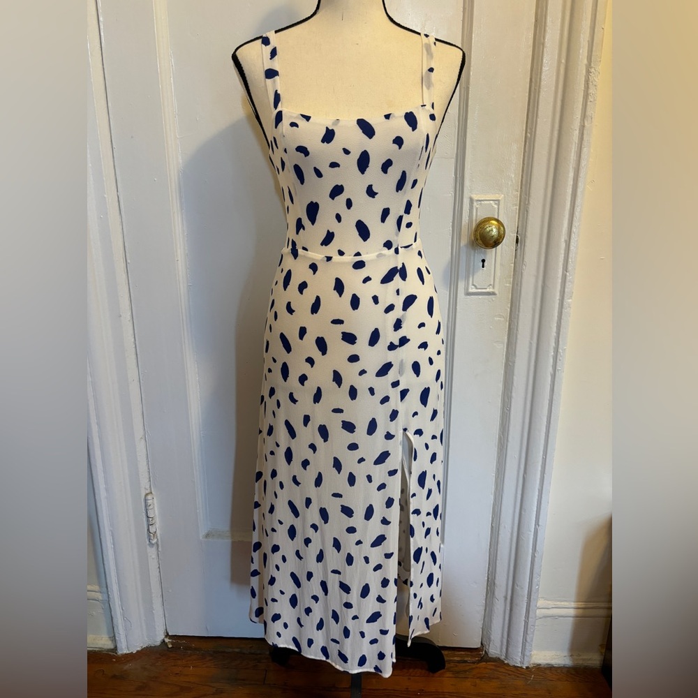 Reformation Dalmation Print Midi Dress